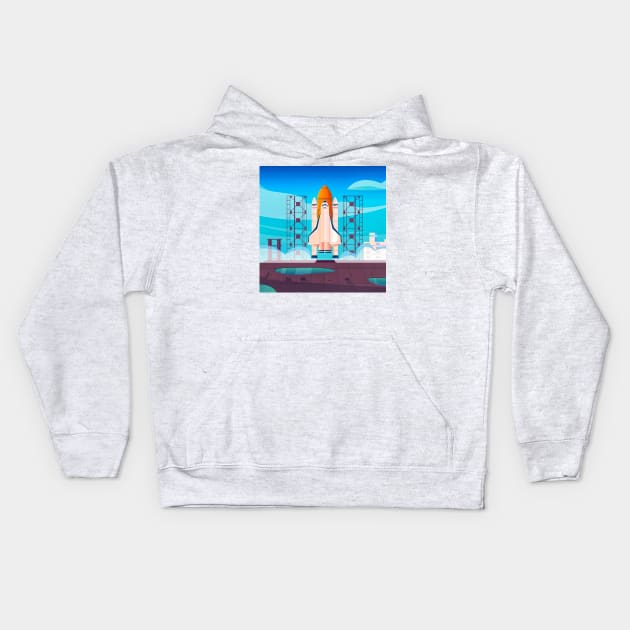 Rocket Launching Site Kids Hoodie by TheSkullArmy